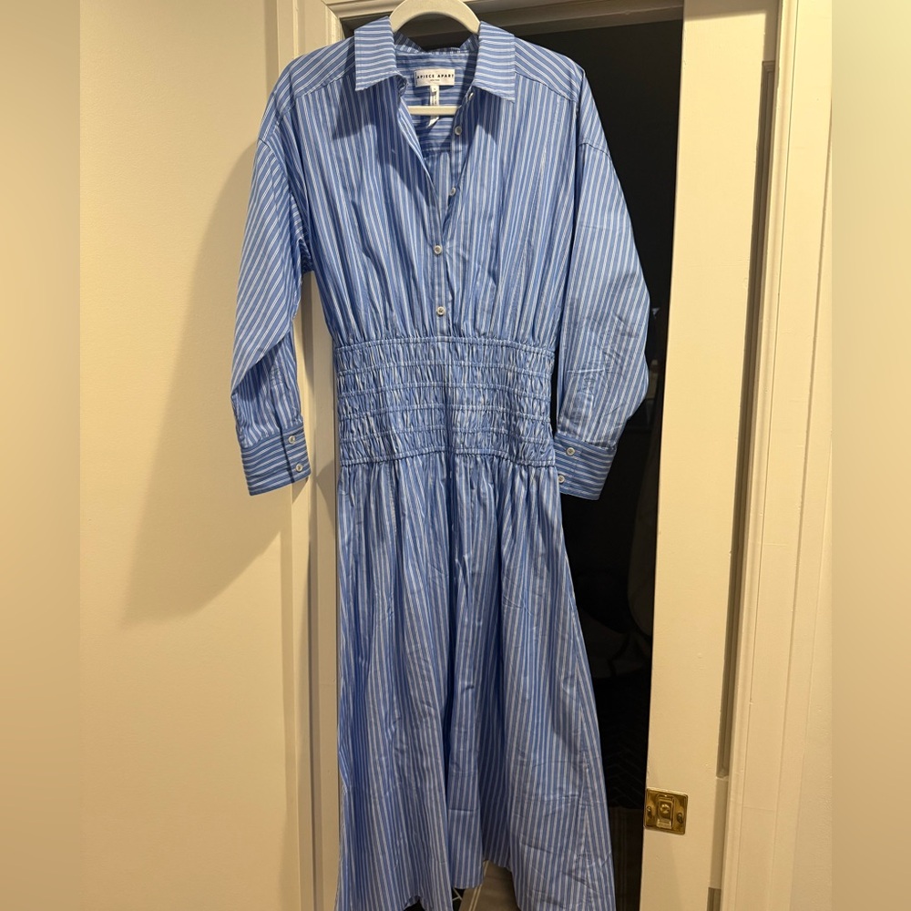 Apiece Apart Sophia Smocked Shirt Dress, small